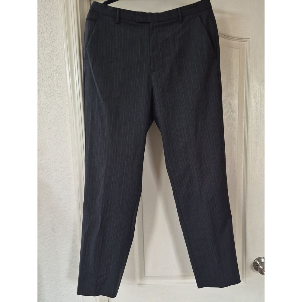 Calvin Klein Striped, 72% Wool Blend Pants Sz 33W 32L